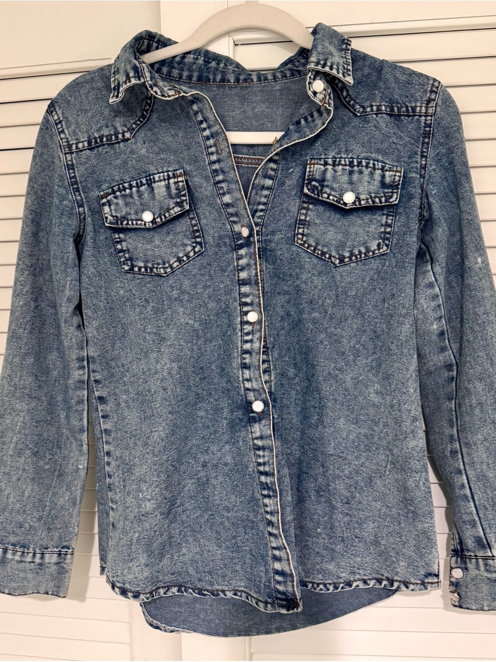 Classic Light Wash Denim Button-Up Shirt